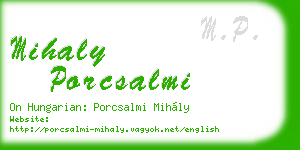 mihaly porcsalmi business card